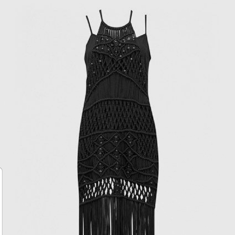 Tiger lily knot high neck halter dress